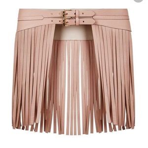 BCBG fringe blush pink belt